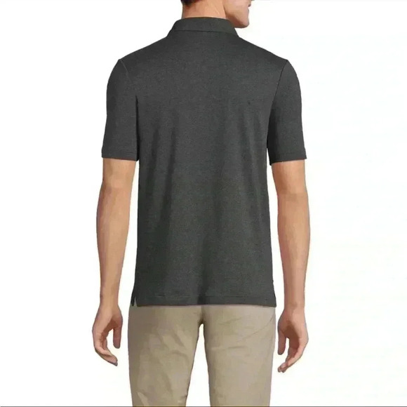 Lands' End Short Sleeve Polo Shirt Pocket Dark Charcoal Heather Mens Size XXL - Picture 2 of 6